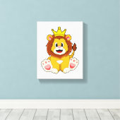 Löwe als König mit Krone Leinwanddruck (Insitu (Holzboden))