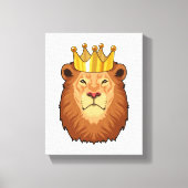 Löwe als König mit Krone Leinwanddruck (Vorderseite)