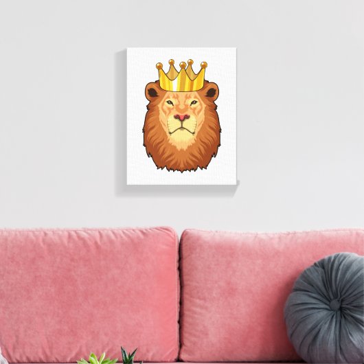 Löwe als König mit Krone Leinwanddruck (Insitu (Wohnzimmer))