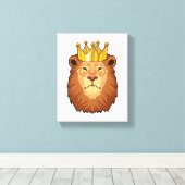 Löwe als König mit Krone Leinwanddruck (Insitu (Holzboden))