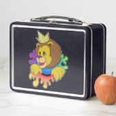 Löwe als König mit Krone Metall Brotdose (Beispiel)