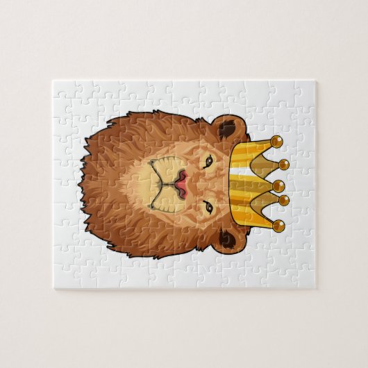 Löwe als König mit Krone Puzzle (Horizontal)