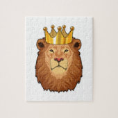 Löwe als König mit Krone Puzzle (Vertikal)