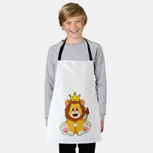 Löwe als König mit Krone Schürze (Getragen)