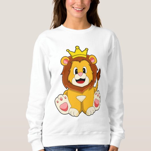 Löwe als König mit Krone Sweatshirt (Vorderseite)