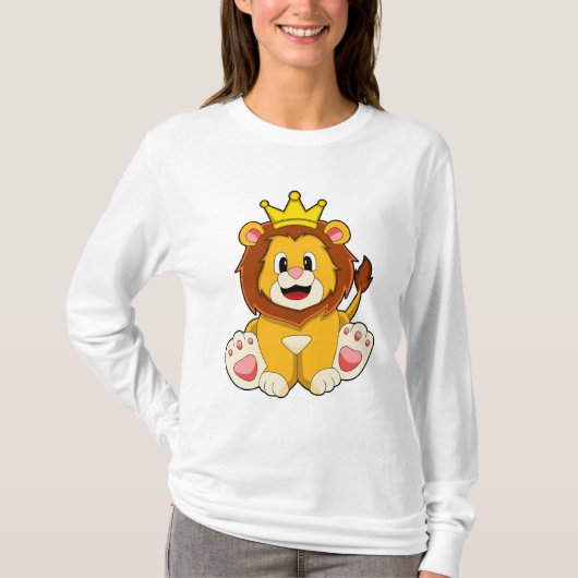 Löwe als König mit Krone T-Shirt (Vorderseite)