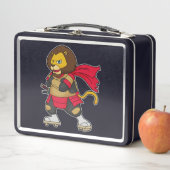 Löwe als Krieger mit Kap Metall Brotdose (Beispiel)