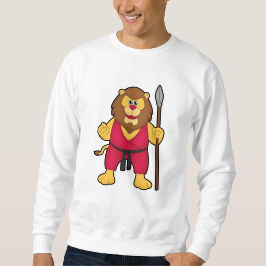 Löwe als Krieger mit Spear Sweatshirt (Vorderseite)