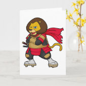Löwe als Krieger mit Umhang Karte (Gelbe Blume)