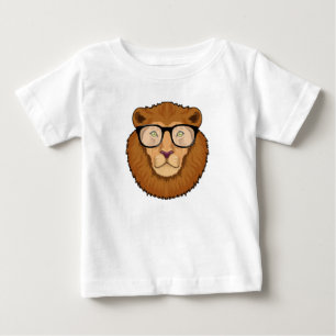 Löwe als Nerd mit Brille Baby T-shirt
