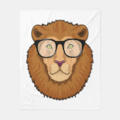 Löwe als Nerd mit Brille Fleecedecke (Vorderseite)