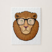 Löwe als Nerd mit Brille Puzzle (Vertikal)