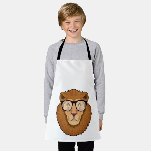 Löwe als Nerd mit Brille Schürze (Getragen)
