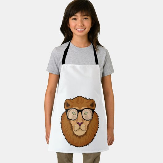 Löwe als Nerd mit Brille Schürze (Insitu)