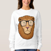 Löwe als Nerd mit Brille Sweatshirt (Vorderseite)
