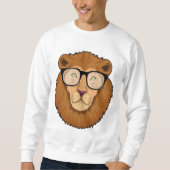 Löwe als Nerd mit Brille Sweatshirt (Vorderseite)