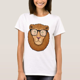 Löwe als Nerd mit Brille T-Shirt