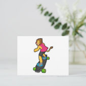 Löwe als Skateboarder mit Skateboard Postkarte (Stehend Vorderseite)
