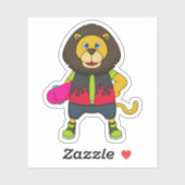 Löwe als Skater mit Skateboard Aufkleber (Blatt)