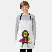 Löwe als Skater mit Skateboard Schürze (Getragen)