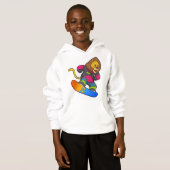 Löwe als Snowboarder mit Snowboard Hoodie (Vorne ganz)
