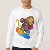 Löwe als Snowboarder mit Snowboard Sweatshirt (Vorderseite)