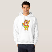 Löwe als Surfer mit Surfbrett Hoodie (Vorne ganz)