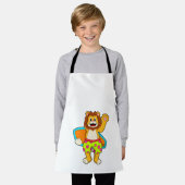 Löwe als Surfer mit Surfbrett Schürze (Getragen)