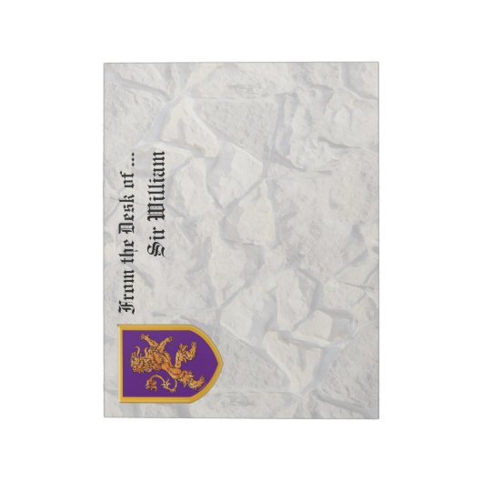 Löwe am Lila Schild Notizblock (Rotiert)