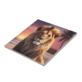 Löwe am Strand Fliese (Seite)