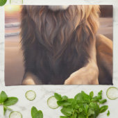 Löwe am Strand Geschirrtuch (Gefaltet)