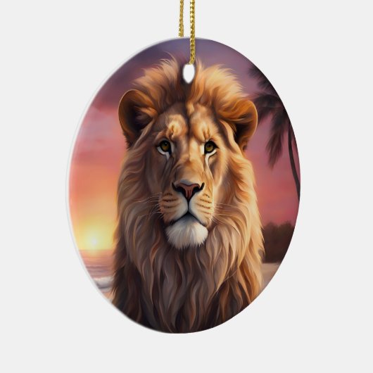 Löwe am Strand Keramik Ornament (Rechts)