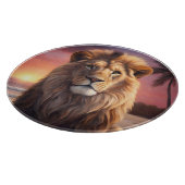 Löwe am Strand Schneidebrett (Ecke)