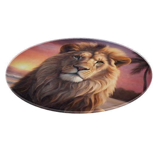 Löwe am Strand Schneidebrett (Ecke)