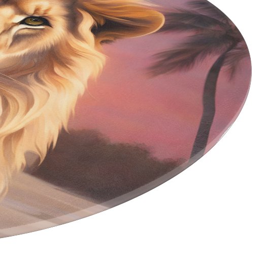 Löwe am Strand Schneidebrett (Ecke)