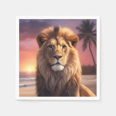 Löwe am Strand Serviette (Vorderseite)