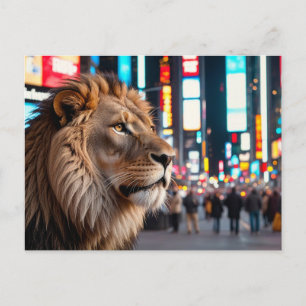 Löwe am Times Square Feiertagspostkarte
