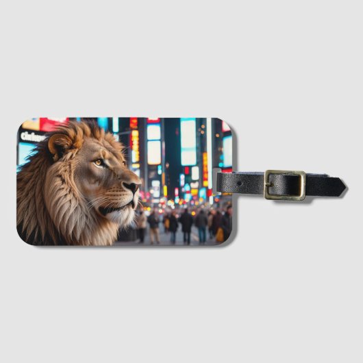 Löwe am Times Square Gepäckanhänger (Vorderseite (Horizontal))