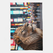 Löwe am Times Square Geschirrtuch (Vertikal)