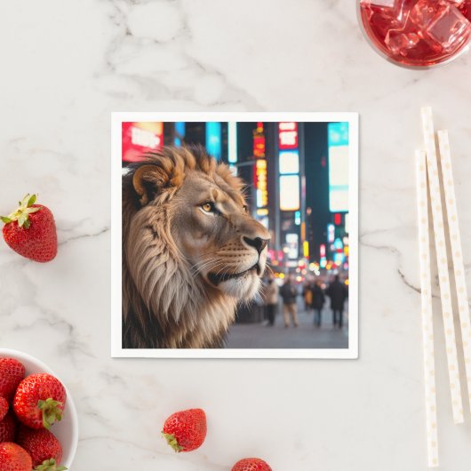Löwe am Times Square Serviette (Beispiel)