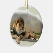 Löwe an der Erholungs-Weihnachtsverzierung Keramik Ornament (Rechts)