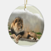 Löwe an der Erholungs-Weihnachtsverzierung Keramik Ornament (Links)