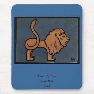 Löwe - Antiquarische, farbenfrohe Buchillustration Mousepad
