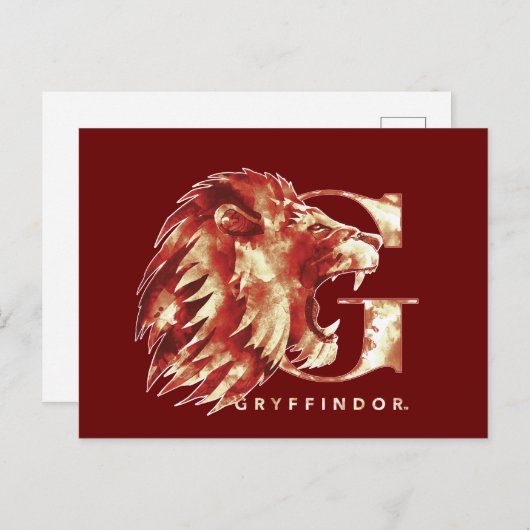 Löwe-Aquarell Harry Potters | GRYFFINDOR™ Postkarte (Vorne/Hinten)