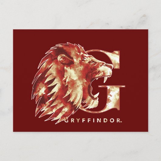 Löwe-Aquarell Harry Potters | GRYFFINDOR™ Postkarte (Vorderseite)
