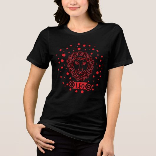 Löwe Astrologie Sternzeichen Löwenkopf Sterne Tri-Blend Shirt (Vorderseite)