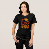Löwe Astrologie Sternzeichen Sonne Löwe Kopf Feuer Tri-Blend Shirt (Vorderseite voll)