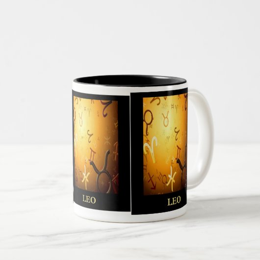 LÖWE-ASTROLOGIE-TASSE ZWEIFARBIGE TASSE (VorderseiteRechts)