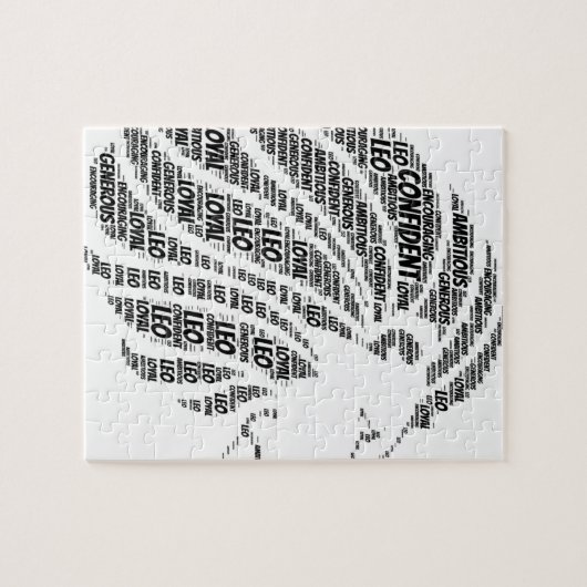 Löwe-Astrologie-Tierkreis-Zeichen-Wort-Wolke Puzzle (Horizontal)