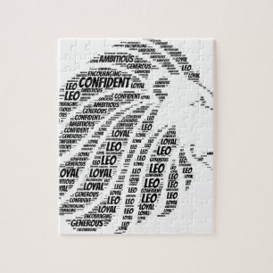 Löwe-Astrologie-Tierkreis-Zeichen-Wort-Wolke Puzzle